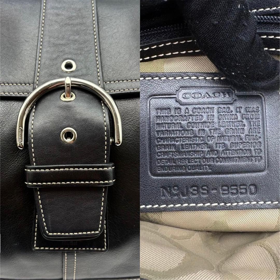 極美品 COACH コーチ ハンドバッグ　ソーホー レザー ブラック ベルト