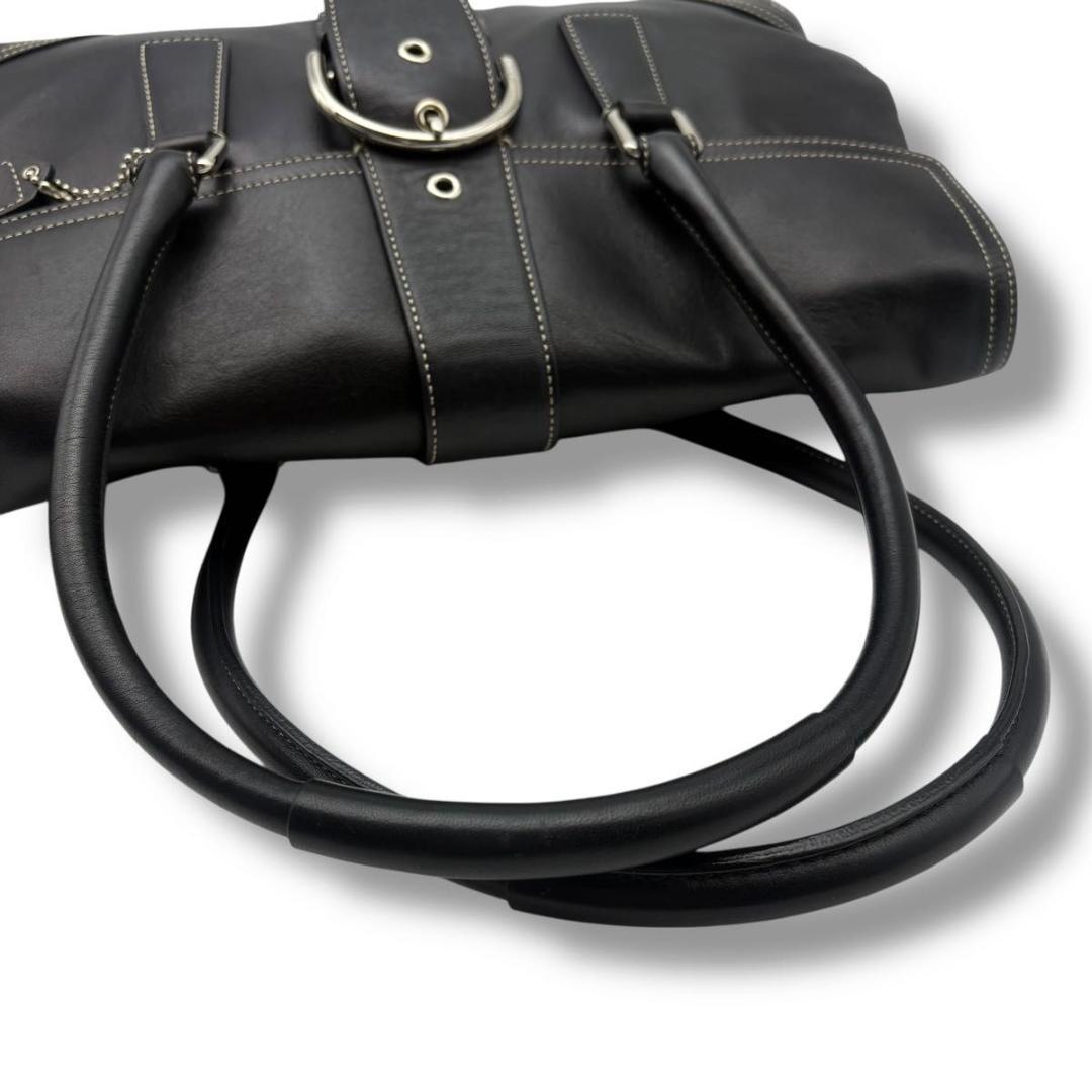 極美品 COACH コーチ ハンドバッグ　ソーホー レザー ブラック ベルト
