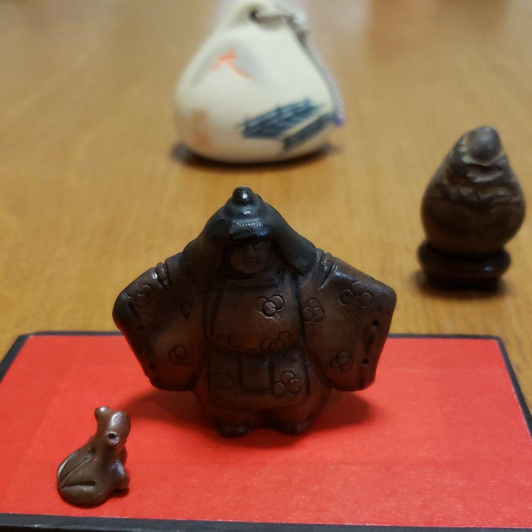 盆栽　添配　　駿河山正　京わらべ　蛙と遊ぶ　近くで見守るお坊様　水石　京の風景