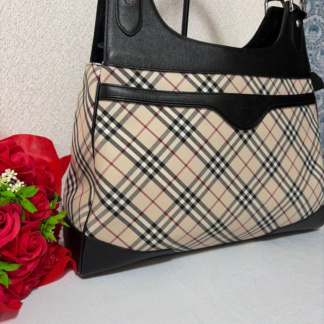 美品♡ BURBERRY バーバリー ノバチェック×レザー ハンドバッグ