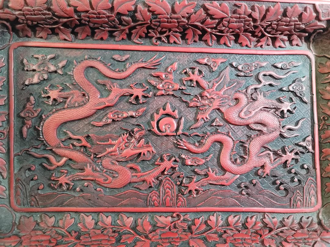 中華民国 堆朱 龍模様 盆 國立故宮博物院 蔵品製品