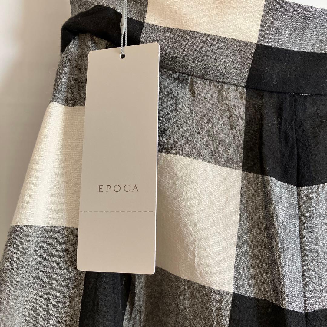 エポカ　新品未使用ワイドパンツ サイズ40 黒と白のチェック柄