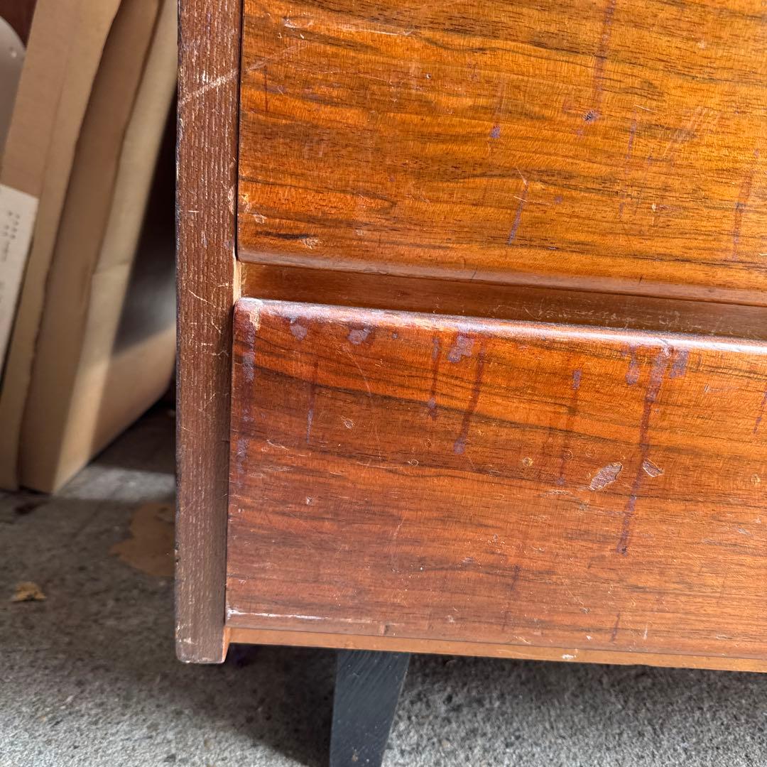 ★処分価格★脚付き　アンティーク　木製5段タンス ブラウン