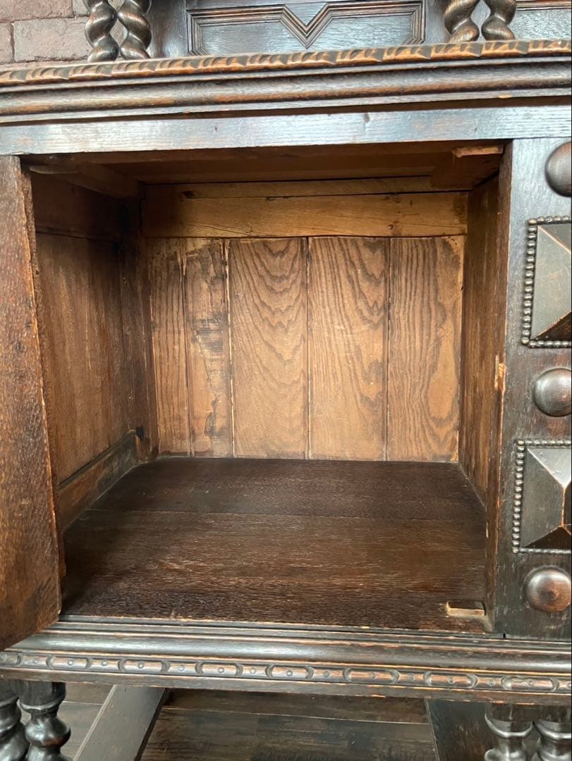 イギリス製 アンティーク キャビネット ヴィンテージ 棚 什器 引き出し 鍵付き