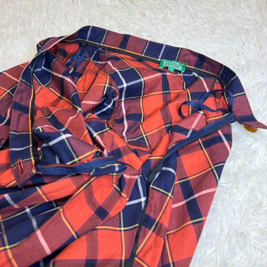 ヴィヴィアンウエストウッド 変形　ドレープ　チェックスカート オーブ　3サイズ