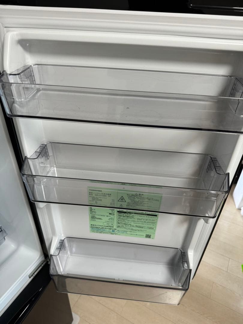 東芝 冷凍冷蔵庫 153L GR-U15BS（K）ブラック 右開きタイプ
