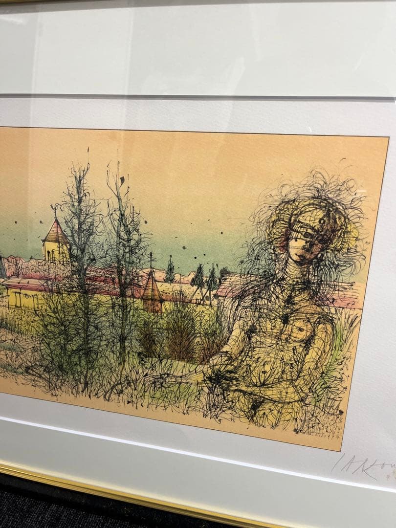 リトグラフ Jean Carzou ジャン・カルズー フィールドの女