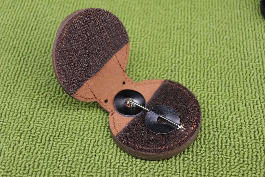 嵌込型US MARSHALS SUPERVISORY マーシャル バッジ 革 茶