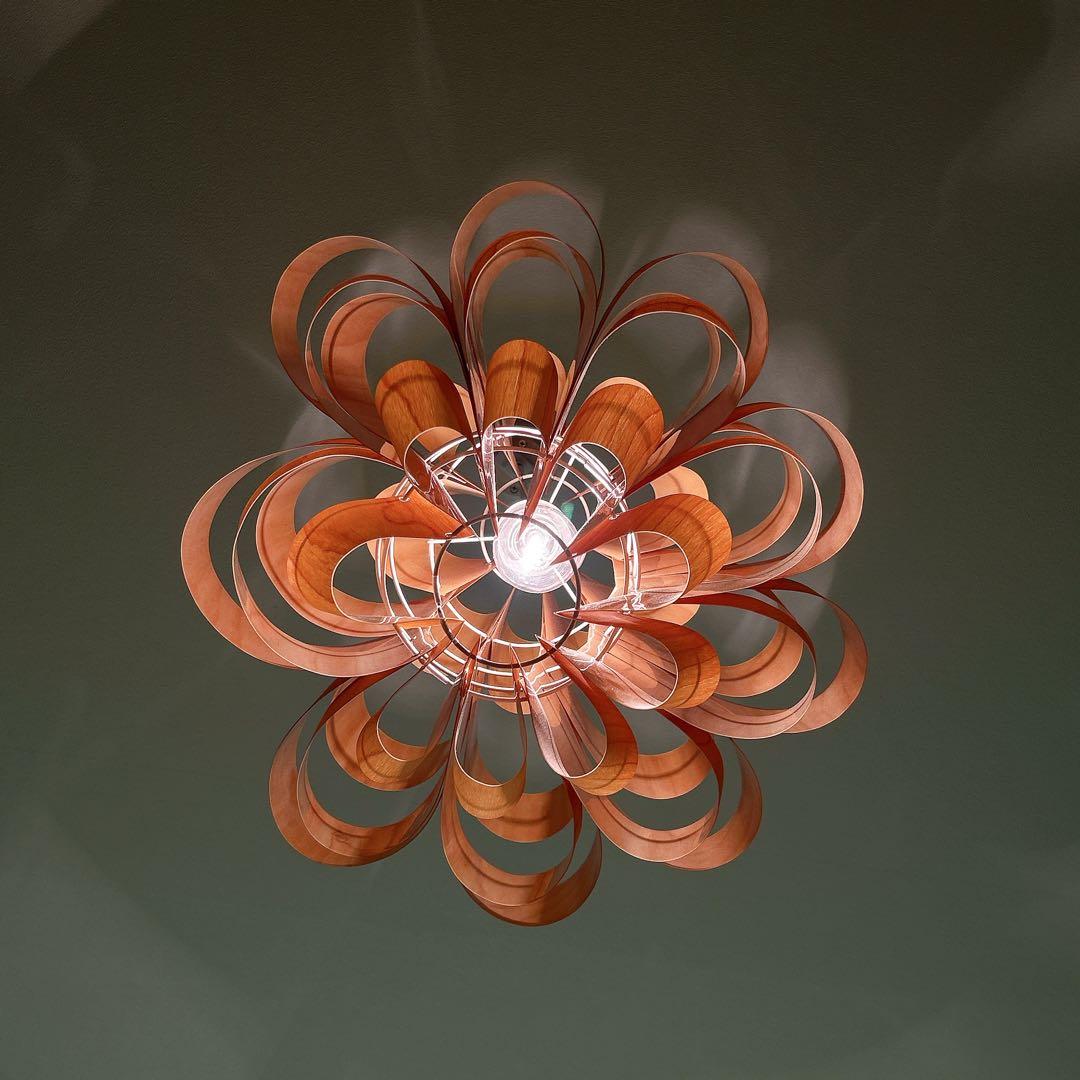 ●美品●照明作家 谷俊幸ペンダントライト Don2-wood 北欧風 モダン木目