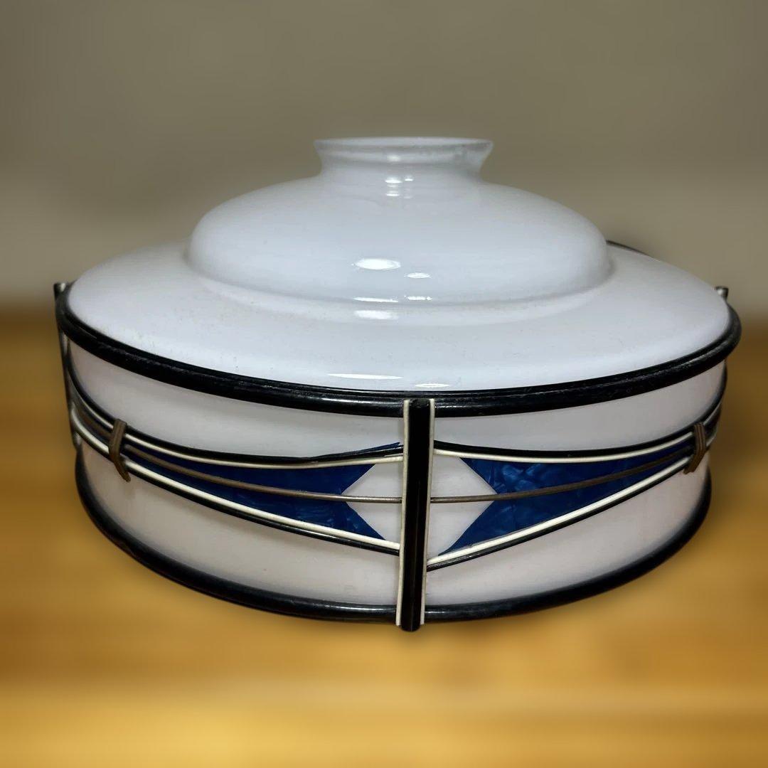 大正ロマン　電笠　乳白ガラス　昭和レトロ　照明　スペースエイジ