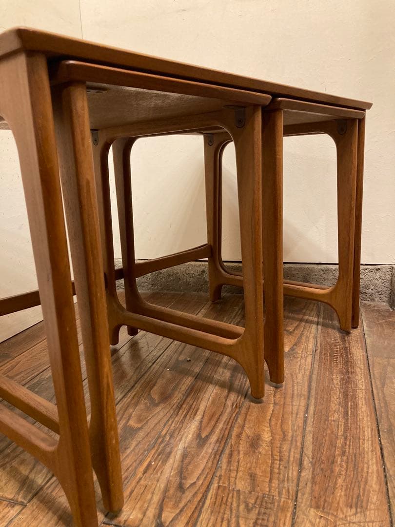 ヴィンテージ オールドマルニ チーク ネストテーブル 入れ子 北欧モダン