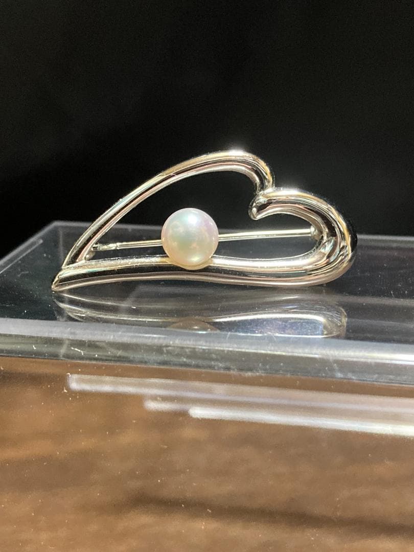 TASAKI タサキ 真珠 パール シルバー ブローチ １珠 1P 1玉 1粒