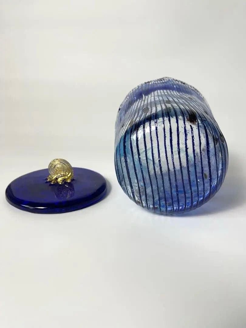 新品 ガラス 水指　2種類の蓋付き