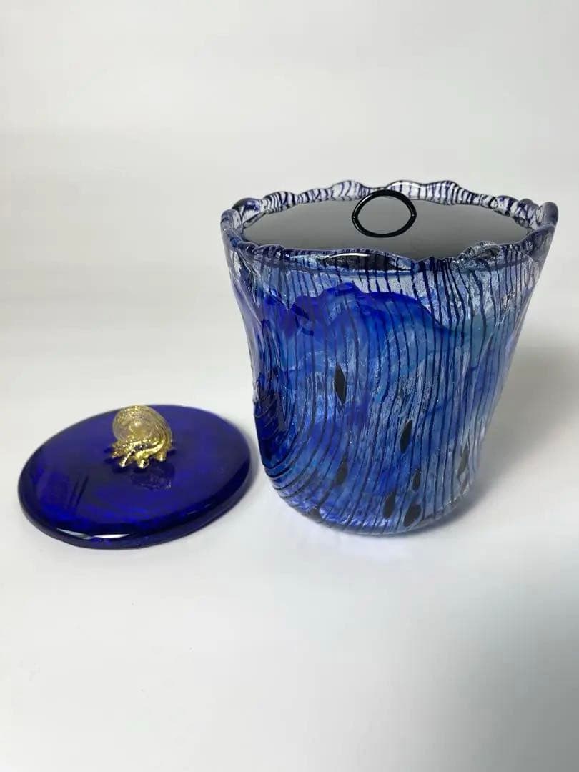 新品 ガラス 水指　2種類の蓋付き