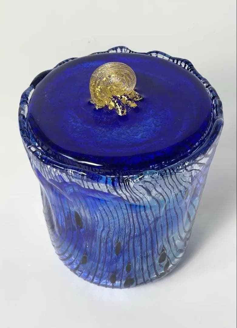 新品 ガラス 水指　2種類の蓋付き