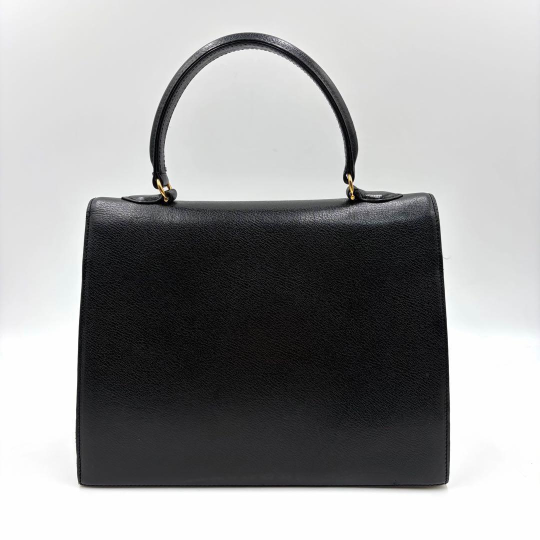 極美品✨モラビト ハンドバッグ スカラ 本革 黒 ターンロック ゴールド 896