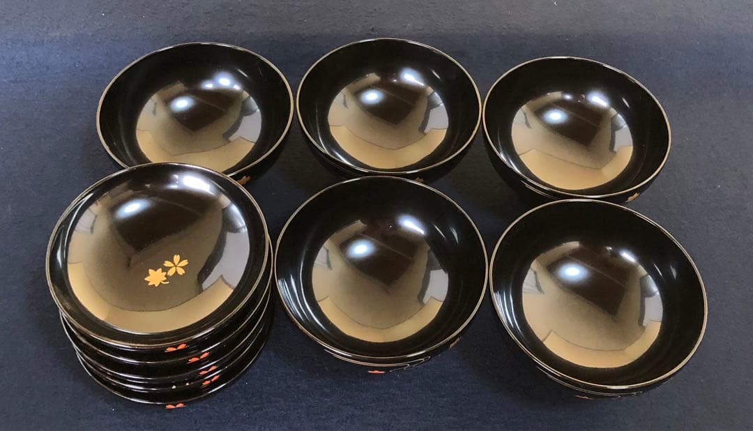 《レ》輪島塗 流水雲錦蒔絵 吸物椀5客 わじま龍作 共箱　251030う2