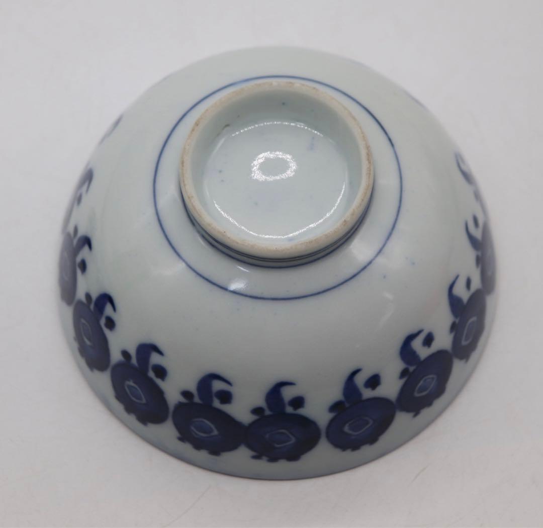 中国　清時代　道光庚子年製　染付蓋茶碗ペア　送料込み0424