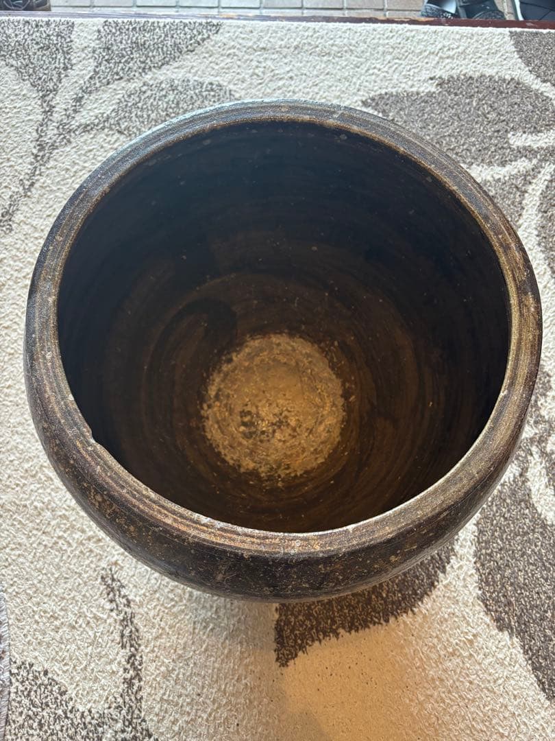丹波焼　赤土部灰釉甕　大壺 時代物 骨董品アンティーク