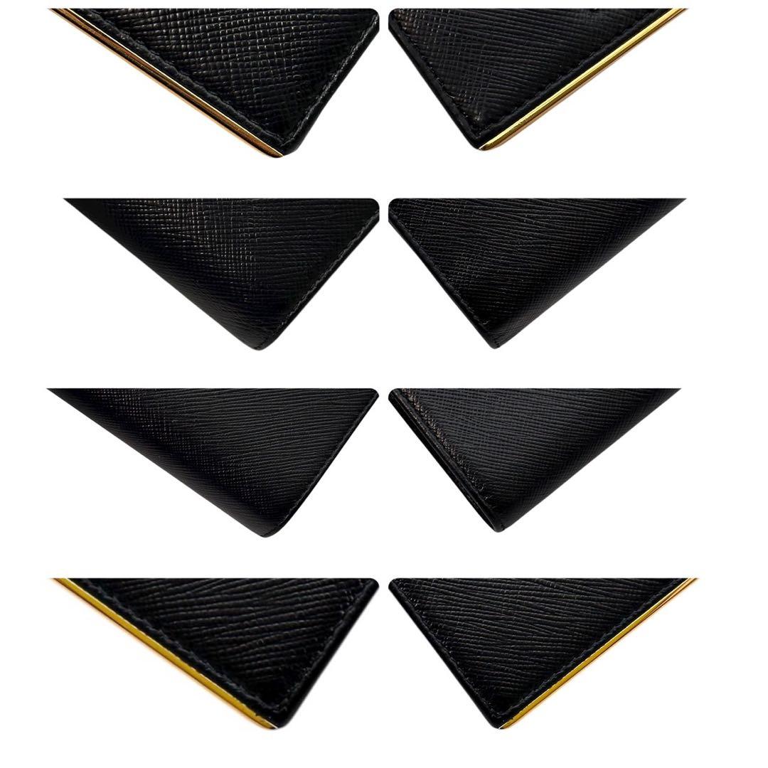 極美品 箱付 プラダ サフィアーノ 二つ折り財布 小銭入れ  カード ロゴ