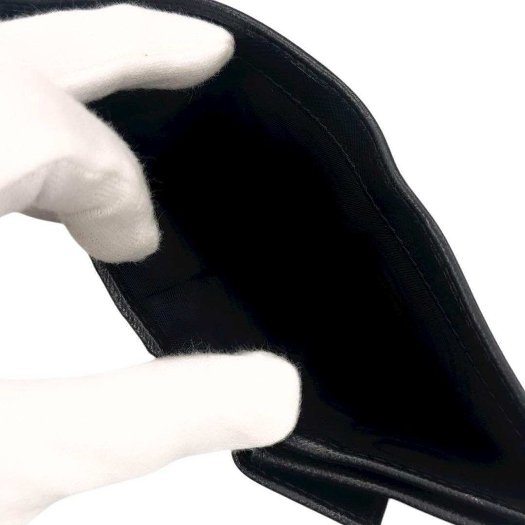 極美品 箱付 プラダ サフィアーノ 二つ折り財布 小銭入れ  カード ロゴ