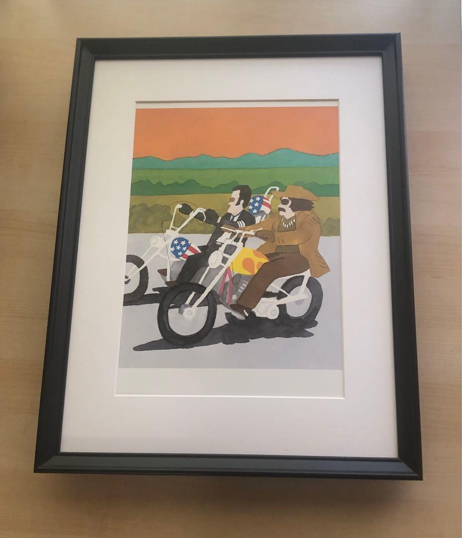 PK額装品 和田誠 映画 イージーライダー デニスホッパー A3額入 ポスター風