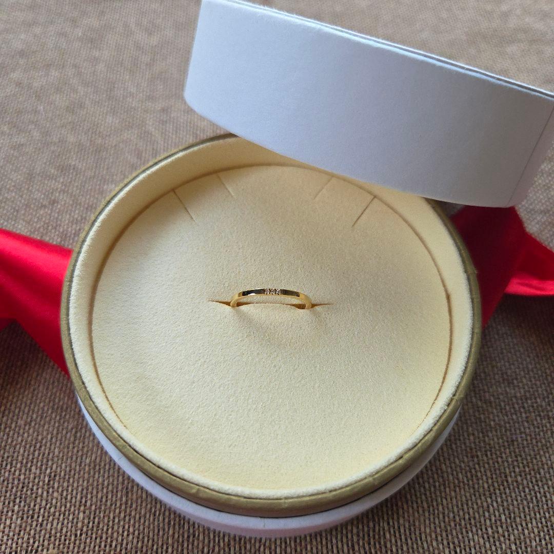 最終お値下げ　AHKAH K18 プチトロワ ダイヤリング　7号　BOX