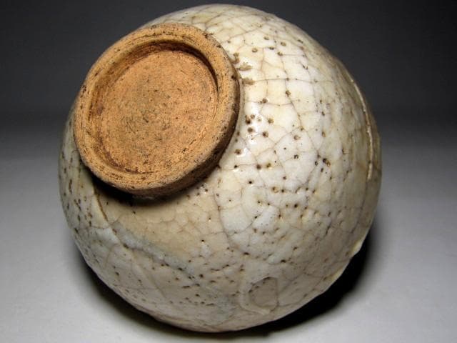 古志野茶碗 「しぐれ」 裏千家十三代 円能斎花押 仕覆付　　　　　　　e169