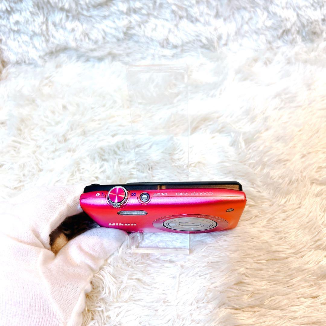 【極美品】NikonニコンCOOLPIX S3300 ピンク　説明書付きコンデジ