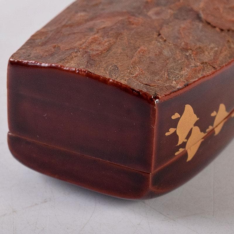 茶道具　塗師　前端春斎　千鳥蒔絵　舟香合　共箱　V　8008