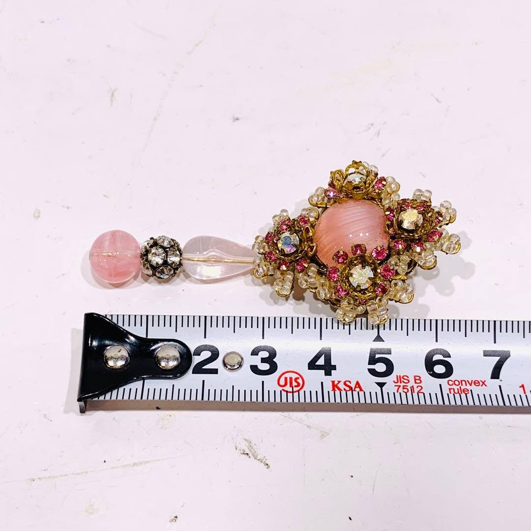 スタンレーハグラー ブローチ コサージュ ビジュー ピンク0112-S5163h