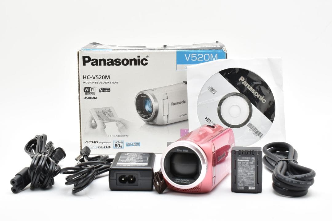 【極美品】Panasonic ビデオカメラ　 HC-V520M ピンク　新品級！
