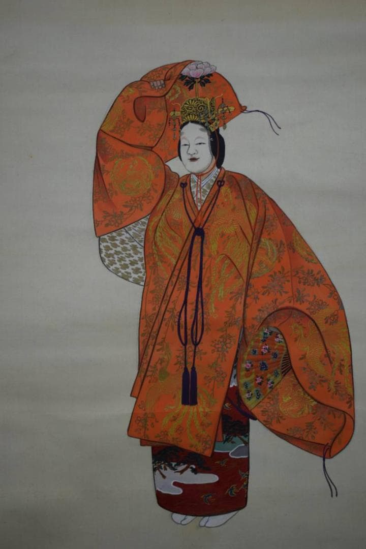 真作/内山秀圃/能楽羽衣竹生島図/双幅/杉共箱付/布袋屋掛軸HE-500