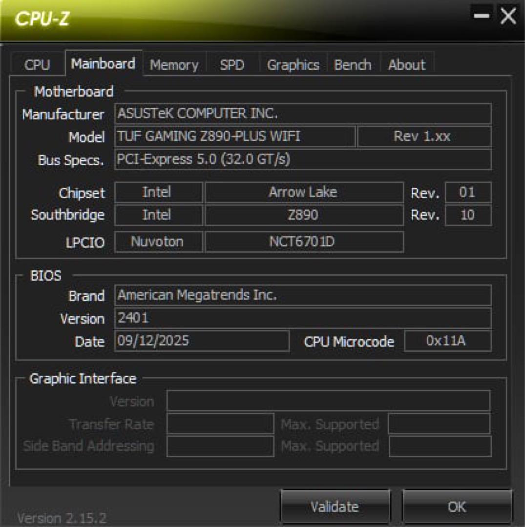 ASUS TUF GAMING Z890-PLUS WIFI マザーボード