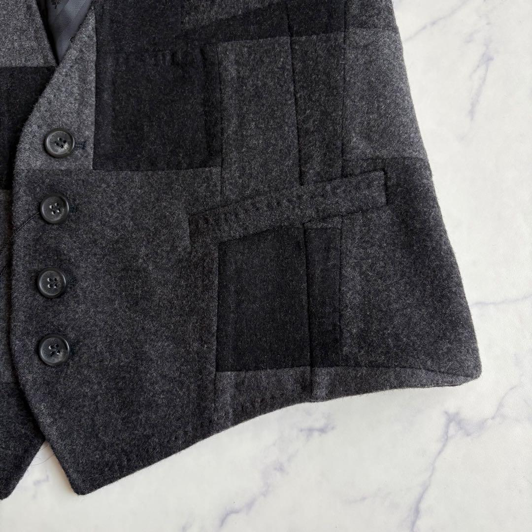 新品タグ付 ドルチェ&ガッバーナ パッチワークベスト ウール ジレ L 黒