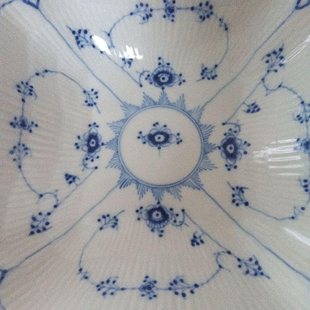 ロイヤルコペンハーゲン 　 ブルーフルーテッド菓子器 共箱付き