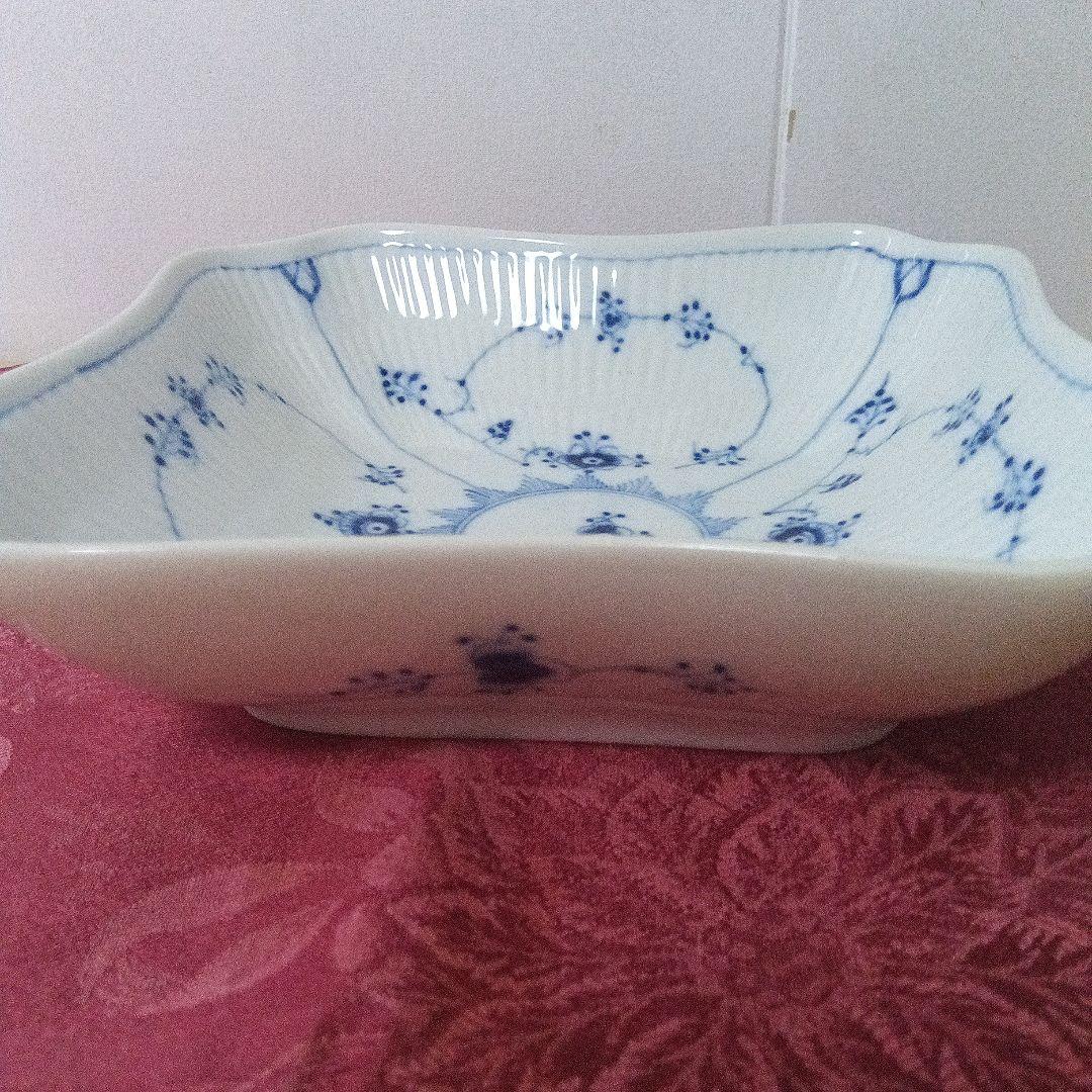 ロイヤルコペンハーゲン 　 ブルーフルーテッド菓子器 共箱付き