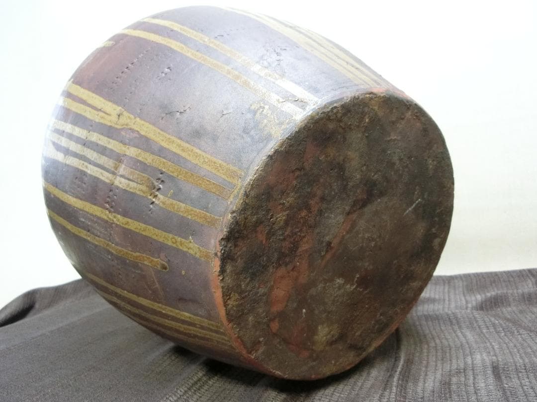 飾って！【壺　3耳壺 流れ釉　緑釉垂れ釉　景色抜群　丹波】鑑賞陶磁器　インテリア