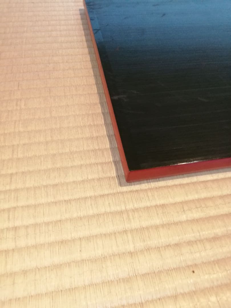 【茶道具】表阿弥造　了々斎宗匠好み　青漆爪紅長板　長板83