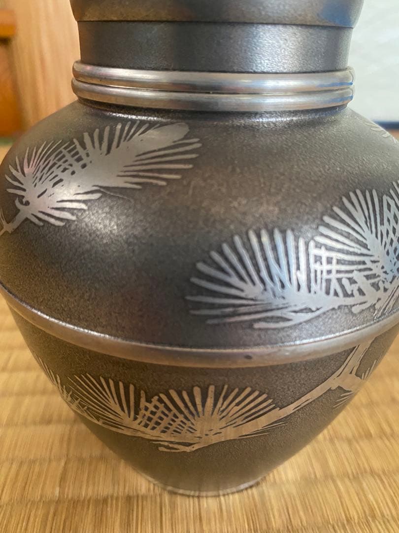 錫製　茶壺　錫半　上錫