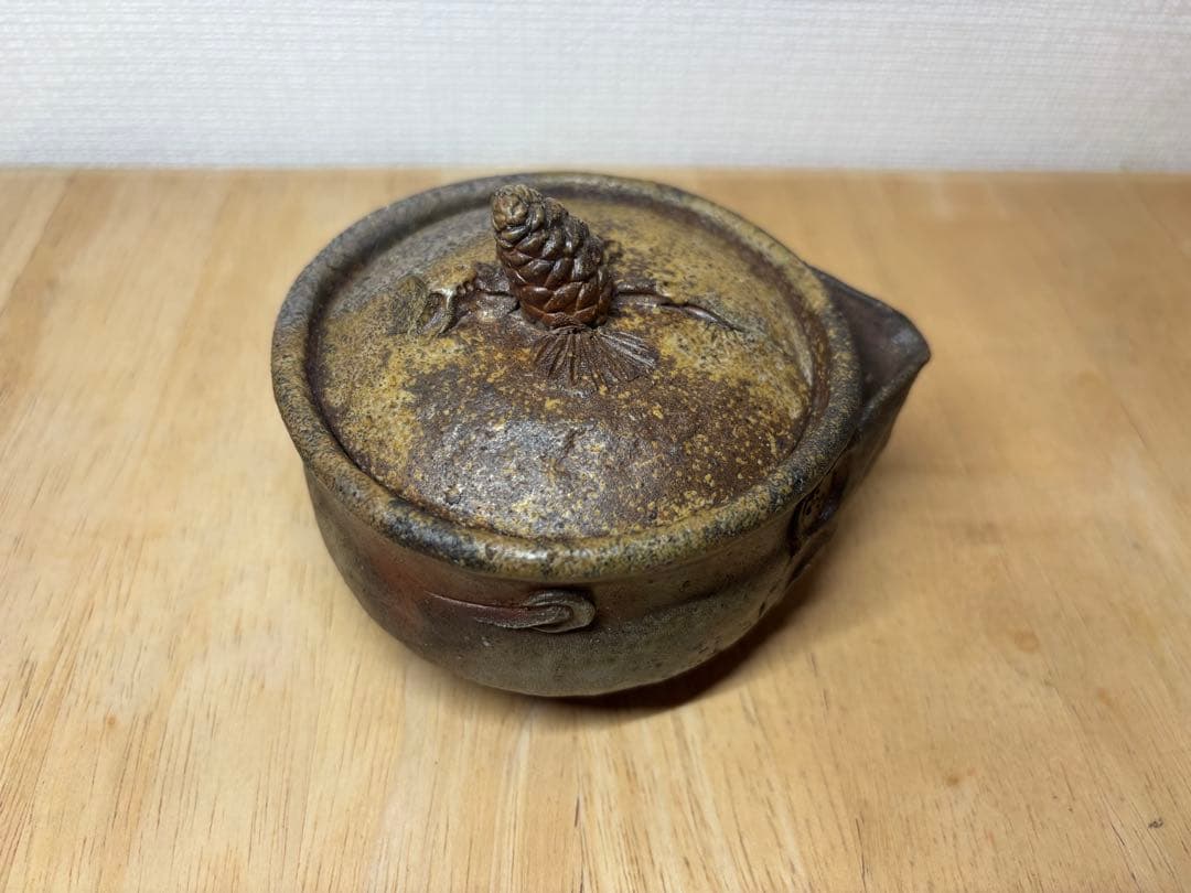 ㊾備前焼 宝瓶 登り窯 松 まつ マツ 手びねり 急須