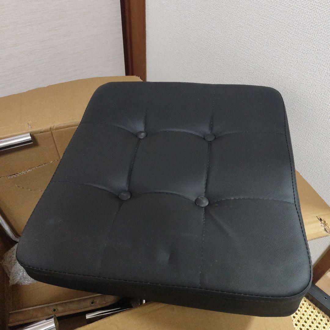 ダイニングチェア ラタン 食卓椅子 籐編み 北欧風 合成革 肘あり ブラック