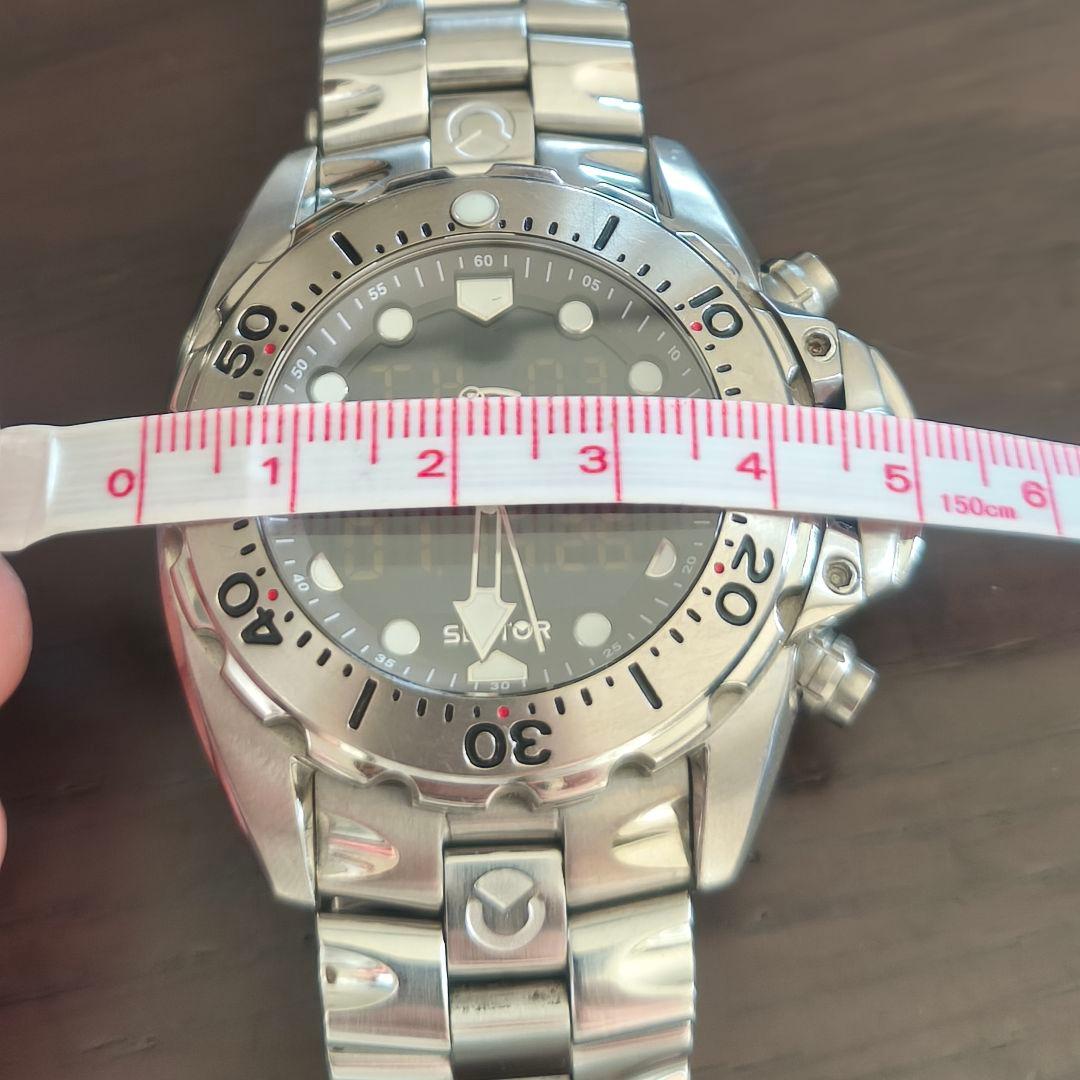 【激レア/美品】SECTOR 600 アナデジ サファイアガラス リューズガード