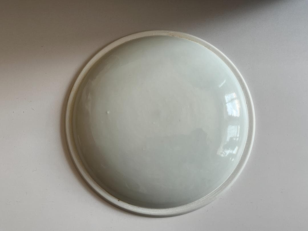 陽炎園　膳所焼　染付　竹の絵　水指　茶道具