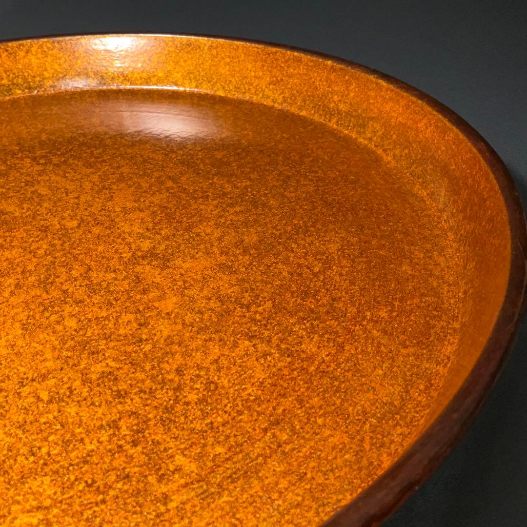 漆塗　丸盆　人間国宝・増村紀一郎　共箱　R1274A