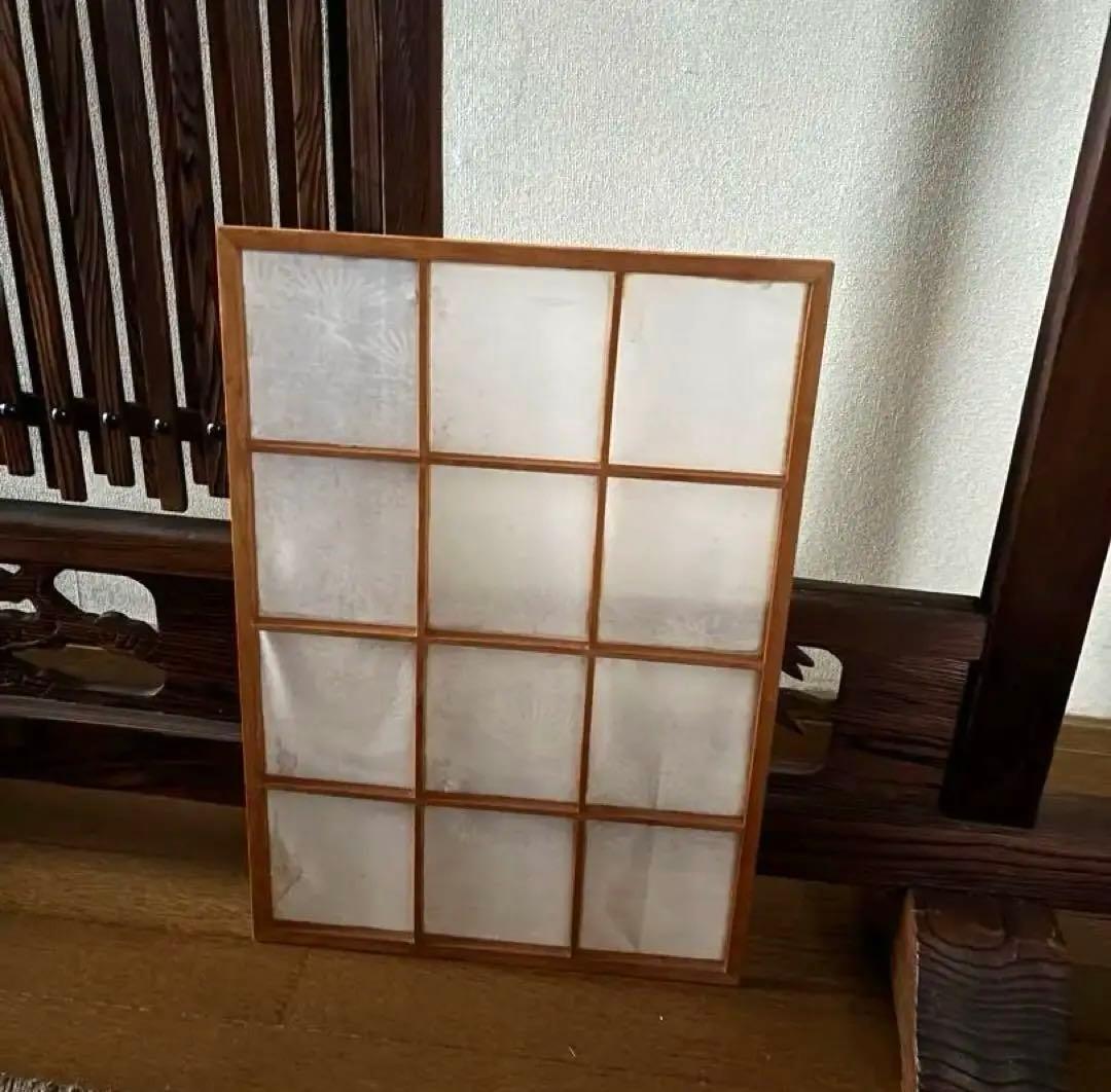和風 木製　パーテーション　障子パネル付き