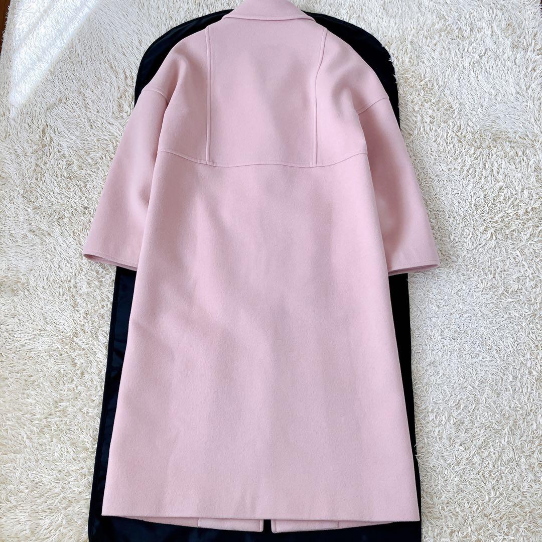 美品✨Rene 2020 アンゴラ混ロングチェスターコート 34 ピンクベージュ