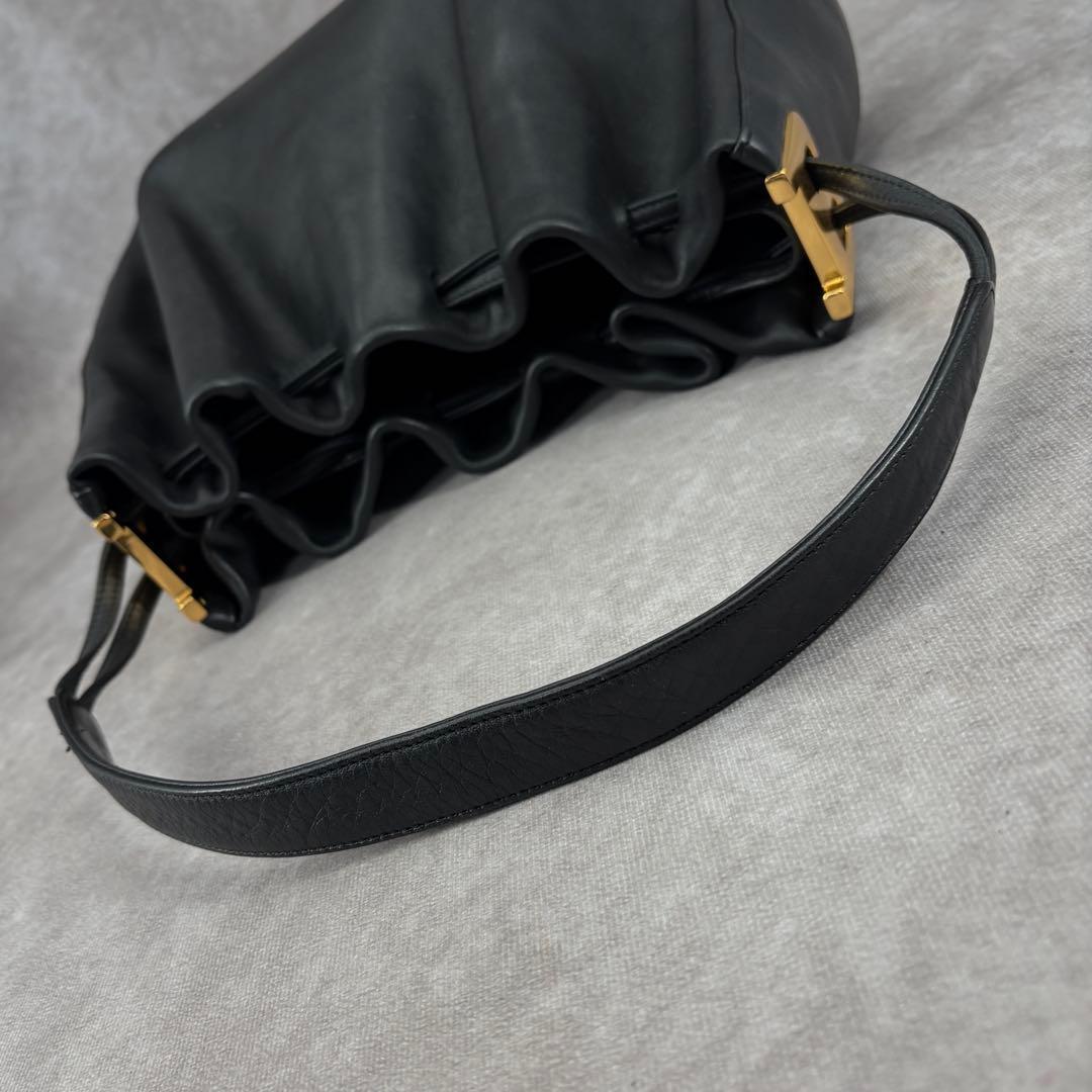 【良品✨】バリー ショルダーバッグ 肩がけ B金具 巾着 ドローイング レザー