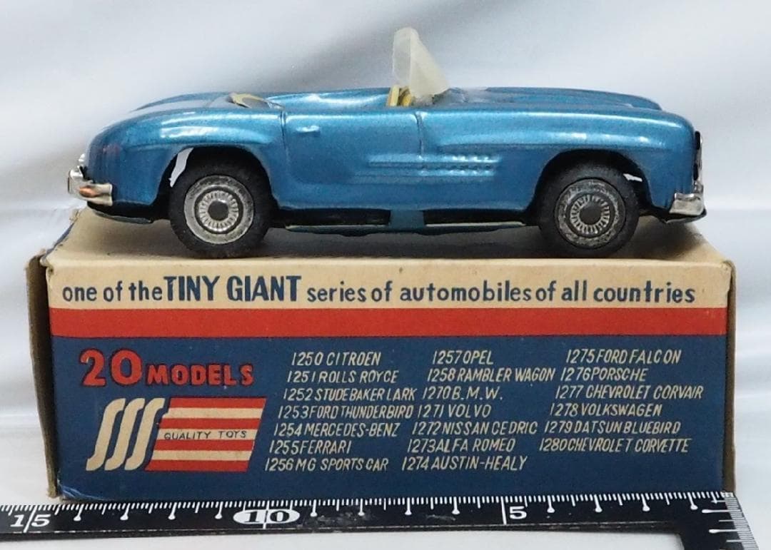 TANY GIANTメルセデスベンツ300SL青Bブリキtin箱付toy car