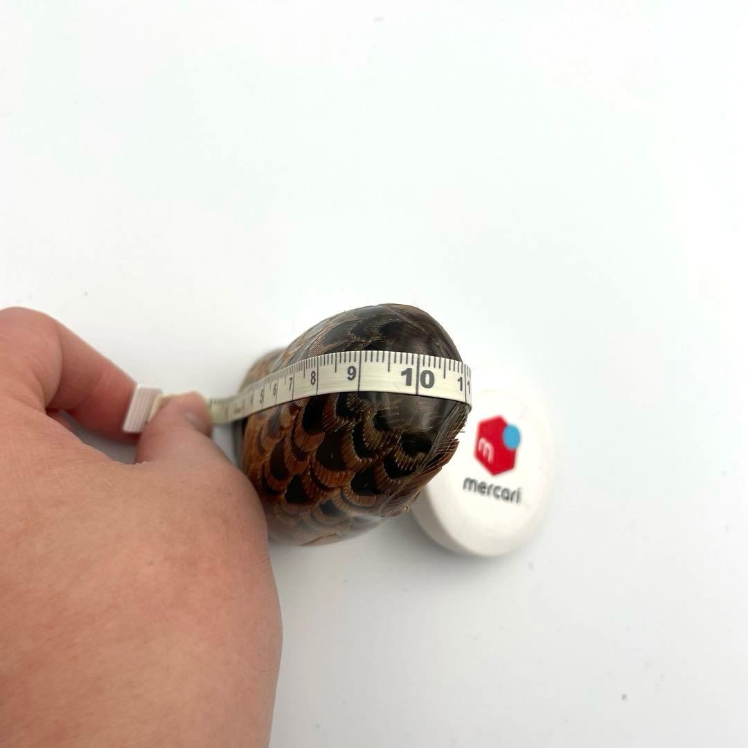 フクロウの水牛角彫刻置物